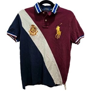 Polo Ralph Lauren Tricolor Fall Colors Polo Shirt Crest Preppy Slimfit